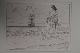 Milo Manara - El GAUCHO - MOLLY IN RIVA AL MARE - Original Illustration