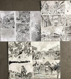 Brice Bingono - Jackal - 3 planches de dessins de l'album - Planche originale