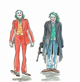Alex Orbe - Joker (2008) - Joker (2019) - Original Illustration
