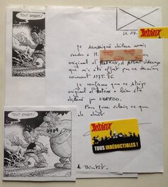 Lettre de La Personne Travaillant Chez Dargaud et qui m'a Vendu L'Original Début Année 2000 , Authentifiant Le Cadeau de Mr Uderzo a L'Époque...