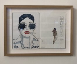 Encadrement de qualité musée conservant l'oeuvre et son album dans un coffret creusé, avec un double vitrage d'on l'un pour mise à plat de l'image et présentation optimale Encadrement de qualité musée conservant l'oeuvre et son album dans un coffret creusé, avec un double vitrage d'on l'un pour mise à plat de l'image et présentation optimale
