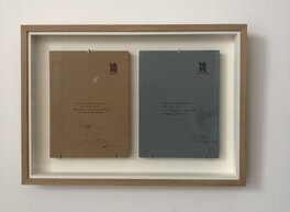 Encadrement d'art - musée conservant les deux albums dédicacés côte à côte - accès arrière et oeuvres amovibles pour accéder facilement aux portfolios et documents des dossiers