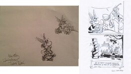 Fabrice Tarrin - Crayonnés d'Astérix et essais de cases par Fabrice Tarrin - Œuvre originale