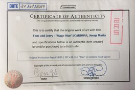 Certificat d'authenticité Certificat d'authenticité