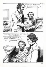 Francesco Pescador - Giuseppe Verdi - La vita, gli amori, le opere, planche 96 - ALBI NUOVI Tuttostoria (casa editrice Geis) - Planche originale