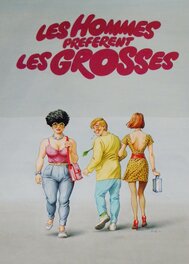 Jean Solé - Affiche du film –  » Les Hommes préfèrent les Grosses  » – jean Sole - Original Illustration