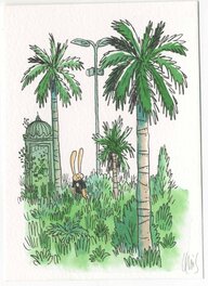 Lewis Trondheim - Lapino - Les herbes folles - Illustration originale