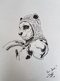 Dan Ianos - Nun the panda warrior - Illustration originale