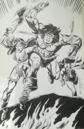 Ken Landgraf - Conan Sonja et Belit - Original Illustration