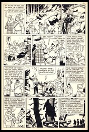 Planche originale - 1950 - Tillieux : Félix, "Le tueur fantôme" planche 9