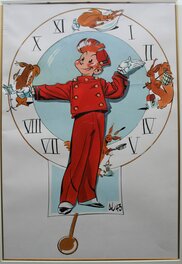 Al Severin - Horloge Spirou - Illustration originale