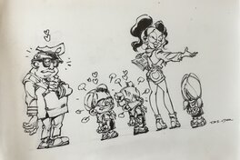 Dan Verlinden - Le Petit Spirou au musée - Original Illustration