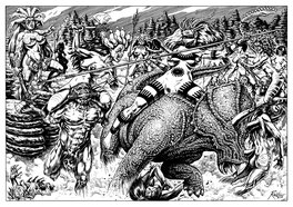 Raúlo Cáceres - Crossed versus Jungle Fantasy - Illustration originale