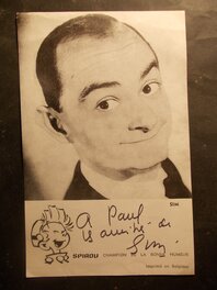 unknown - Carte dédicacée du Cirque Spirou (15) SIM, circa 1960. - Original art