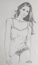 Gilles Mezzomo - Jeune femme - Original Illustration