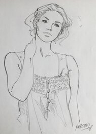 Gilles Mezzomo - Jeune femme - Original Illustration