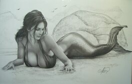 Claudio Aboy - Denise Mermaid - Illustration originale