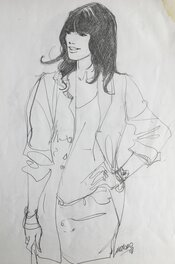 Gilles Mezzomo - Jeune femme - Original Illustration