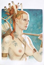 François Miville-Deschênes - Sarmate rousse et tatouée - Illustration originale