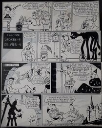 Planche originale - Suske en Wiske De zwarte madam - La dame en noir