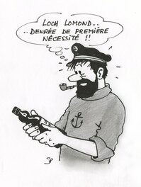 Jean-Pierre Deruelles - Hommage confiné à Hergé - Illustration originale