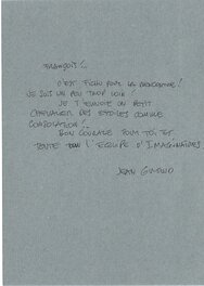 Le petit mot - Moebius prenait toujours le temps de répondre !! grande politesse ! Le petit mot - Moebius prenait toujours le temps de répondre !! grande politesse !