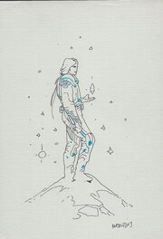 Moebius - Petit dessin en réponse à une demande d'entretien pour un fanzine - 1984 - Planche originale