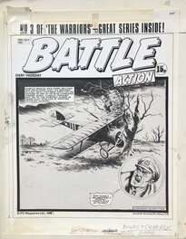 Joe Colquhoun - Charley's War cover art crashing Biplane - Original Cover
