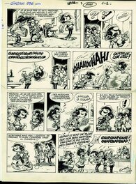 André Franquin - Gaston Lagaffe, planche n° 596, 1969. - Comic Strip