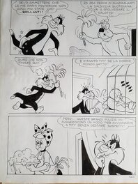 unknown - Titi et gros Minet - Le grand menage - planche 03 - Planche originale