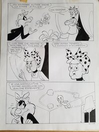 unknown - Titi et gros Minet - Le grand menage - planche 05 - Planche originale