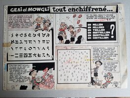 Eddy Paape - Geai et Mowgli - planche avec couleurs - Comic Strip