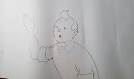 Studios Belvision - Tintin - illustration Studios Belvision - crayonné - Planche originale