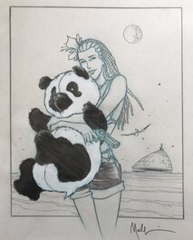 Nicolas Malfin - Mifa et son panda - Planche originale
