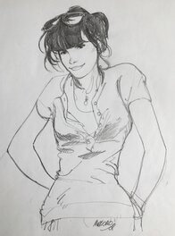 Gilles Mezzomo - Jeune femme - Original Illustration