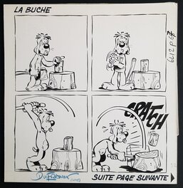 Henri Dufranne - Gai Luron - La buche - planche - Comic Strip