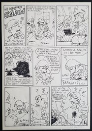 Planche originale - Les aventures de Chaland - Le mystère de l'aérographe - planche préparatoire - crayonne