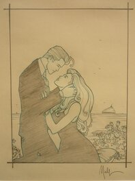 Nicolas Malfin - Couple Harrison + Jessica - Illustration originale