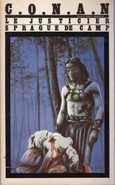 Couverture du Livre de Sprague de Camp pour Conan Le Justicier - Titres SF N°68 de 1983 .