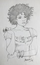 Gilles Mezzomo - Jeune femme - Original Illustration