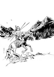François Plisson - Affiche N&B Festival BD La Forclaz Evolène - Suisse - 30 juillet au 1er Août 2021 Akarad - François PLISSON 2020 - Illustration originale