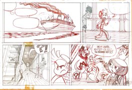 Fabrice Parme - Demi planche originale de Spirou & Fantasion - Panique en atlantique par Fabrice PARME - Comic Strip