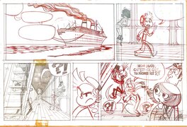 Demi planche originale de Spirou & Fantasion - Panique en atlantique par Fabrice PARME