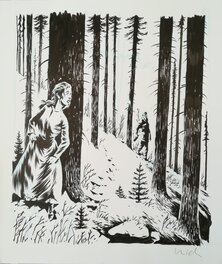 Dans les pins (illustration alternative Stripschrift)