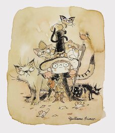 Guillaume Bianco - " Les Comptines Malfaisantes III - Histoires de Chats" p. 8 - Planche originale