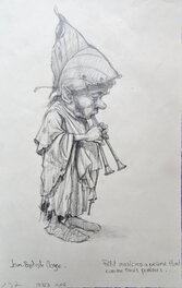 Jean-Baptiste Monge - Petit musicien - Illustration originale