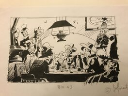 Matthieu Bonhomme - Lucky luke : la partie de poker - Original Illustration