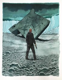 Luc Jacamon - Illustration 4ème de couverture cycle "Le Tueur" "affaire d'état" - Planche originale
