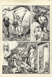 Alfredo Alcalá - "Hawks of Outremer," page 14 (unpublished Savage Sword of Conan story) - Original Illustration
