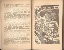 La toute première illustration de Dino Attanasio pour Bob Morane dans ce même roman. La toute première illustration de Dino Attanasio pour Bob Morane dans ce même roman.